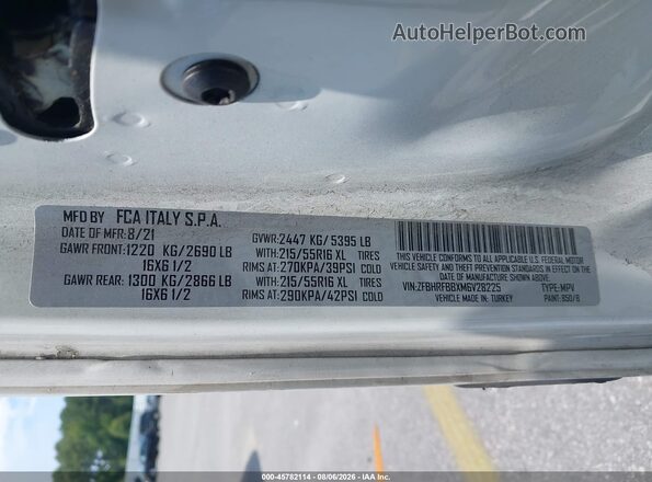 ZFBHRFBBXM6V28225 2021 RAM PROMASTER CITY Белый Вид подкапотного пространства