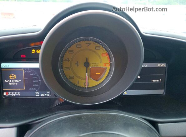 ZFF67NFAXC0184744 2012 FERRARI 458 Red Instrument cluster view