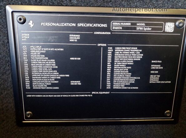 ZFF96NMA7S0316974 2025 FERRARI SF90 STRADALE Кремовый Вид подкапотного пространства