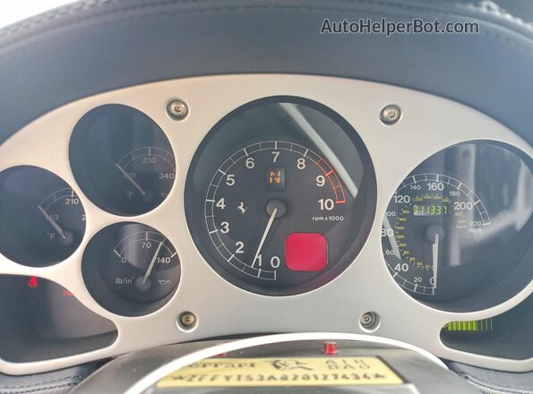 ZFFYT53A820127434 2002 FERRARI 360 Серебряный Вид щитка приборов