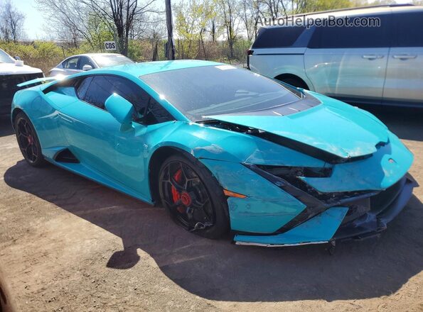 ZHWUB6ZF7RLA27403 2024 LAMBORGHINI HURACAN Бирюзовый Передняя правая четверть