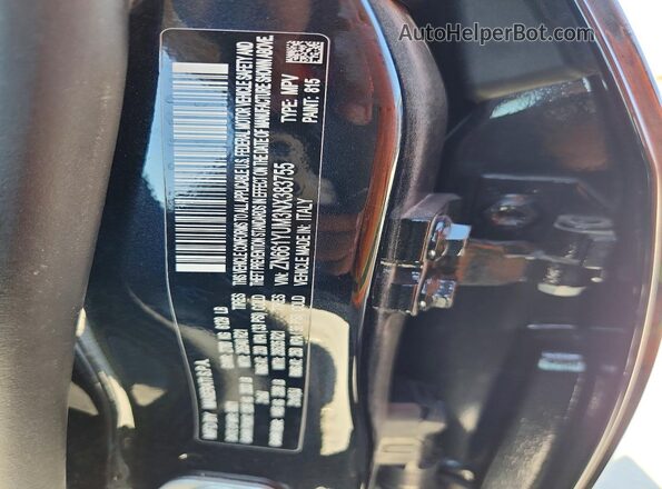 ZN661YUM3NX383755 2022 MASERATI LEVANTE Black VIN კოდის სტიკერის ხედი