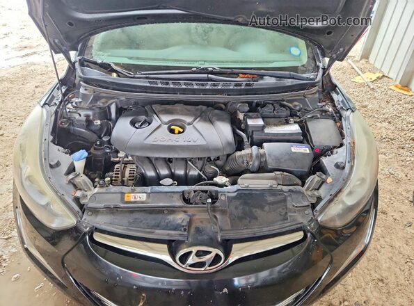 KMHDH4AE9GU629637 2016 HYUNDAI ELANTRA Black Вид підкапотного простору