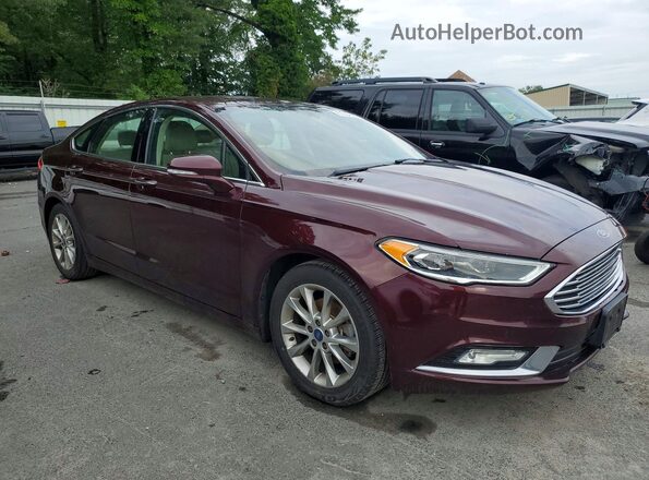 3FA6P0HD0HR332146 2017 FORD FUSION Maroon წინა ხედი