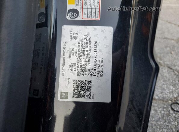 1G1FB1RX7L0131370 2020 CHEVROLET CAMARO Black VIN կոդի պիտակի տեսք