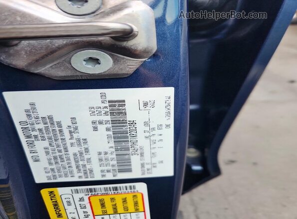 3FA6P0HD1KR203484 2019 FORD FUSION Blue VIN կոդի պիտակի տեսք