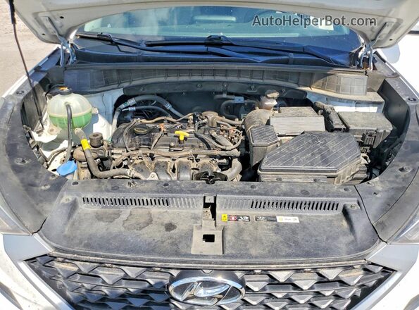 KM8J23A46KU972906 2019 HYUNDAI TUCSON White VIN კოდის სტიკერის ხედი