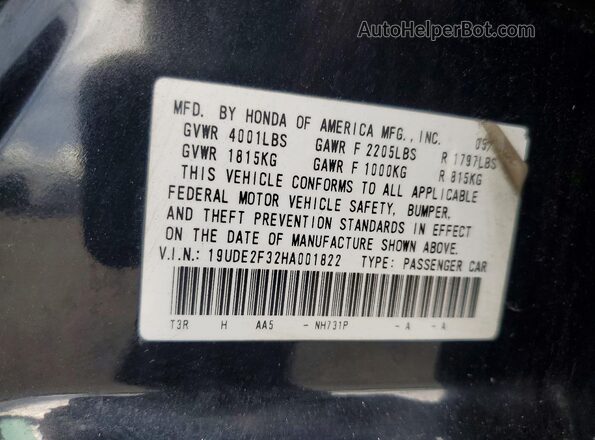 19UDE2F32HA001822 2017 ACURA ILX Black Շարժիչի բաժամունքի տեսք
