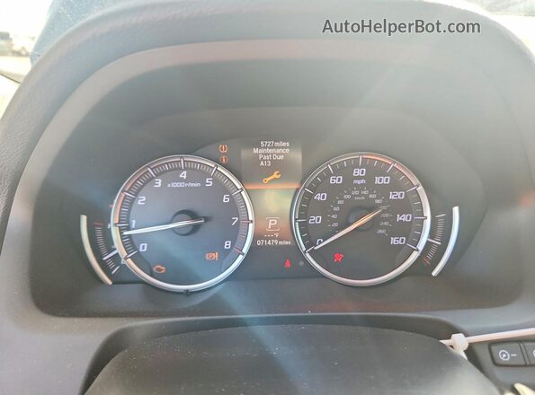 19UUB1F55KA002698 2019 ACURA TLX Black Widok zestawu wskaźników