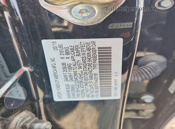 19UUB2F31KA001181 2019 ACURA TLX Black Շարժիչի բաժամունքի տեսք