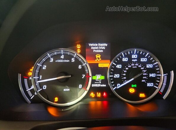 19UUB2F56GA010533 2016 ACURA TLX Charcoal Вид щитка приладів