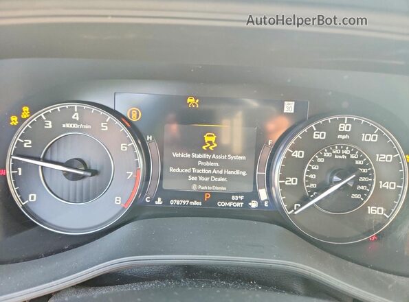 19UUB5F38MA007385 2021 ACURA TLX Gray Вид щитка приладів