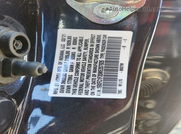19XFC1F35ME207926 2021 HONDA CIVIC Синий Вид подкапотного пространства