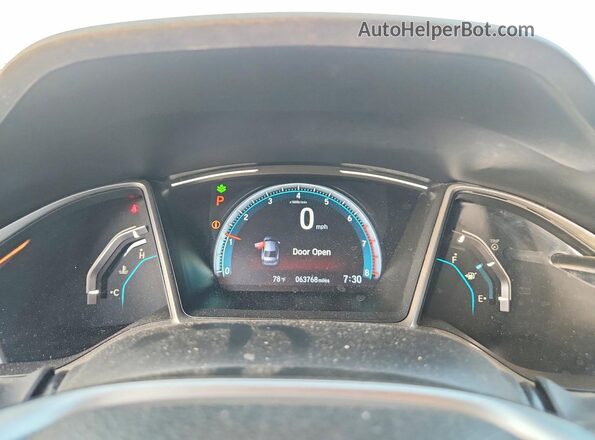 19XFC1F3XKE016709 2019 HONDA CIVIC Blue Instrument cluster view