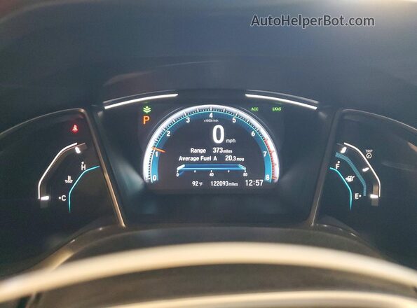 19XFC1F76KE004270 2019 HONDA CIVIC Черный Вид щитка приборов