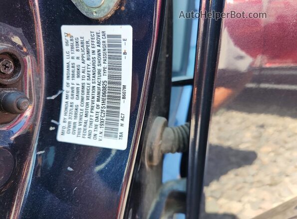 19XFC2F51HE060825 2017 HONDA CIVIC Gray Widok komory silnika