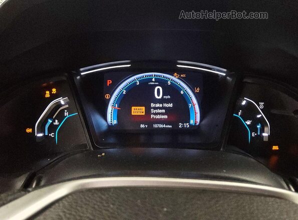 19XFC2F63KE002263 2019 HONDA CIVIC Charcoal ხელსაწყოთა პანელის ხედი