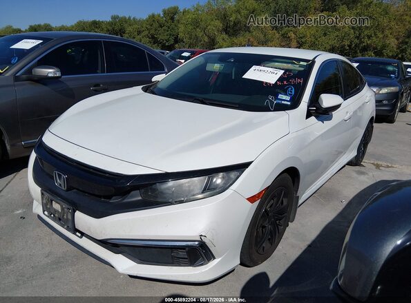 19XFC2F68KE005465 2019 HONDA CIVIC White წინა მარცხენა ხედი სამი მეოთხედიდან