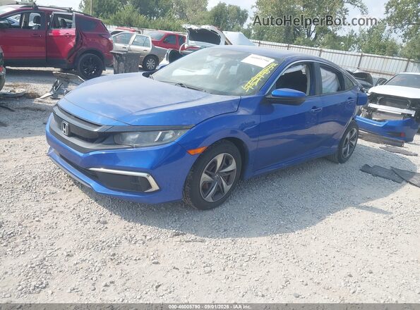 19XFC2F6XKE017455 2019 HONDA CIVIC Blue Առջևի ձախ երեք քառորդ տեսարան