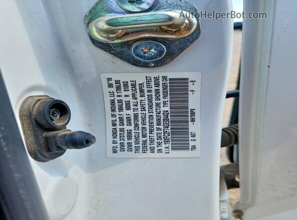 19XFC2F74GE084424 2016 HONDA CIVIC White Вид підкапотного простору