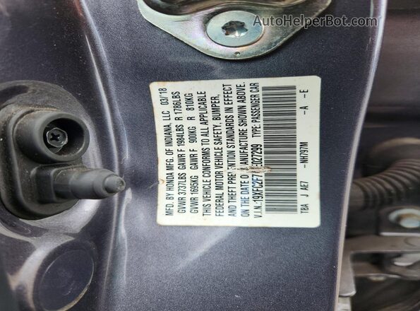 19XFC2F77JE027299 2018 HONDA CIVIC Угольный Вид подкапотного пространства
