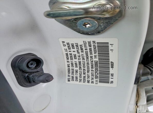 19XFC2F83KE008663 2019 HONDA CIVIC White Vista del compartimento del motor