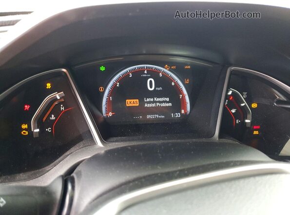19XFC2F83KE008663 2019 HONDA CIVIC White Vista del cuadro de instrumentos