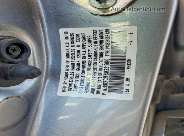 19XFC2F85KE212090 2019 HONDA CIVIC Silver Widok komory silnika