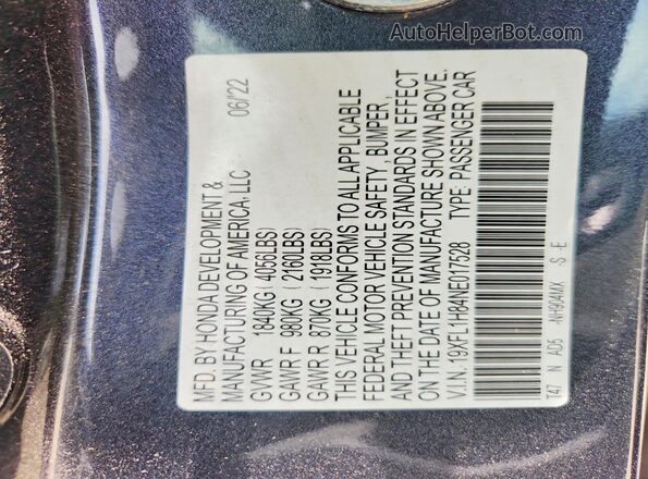 19XFL1H84NE017528 2022 HONDA CIVIC Gray Вид підкапотного простору