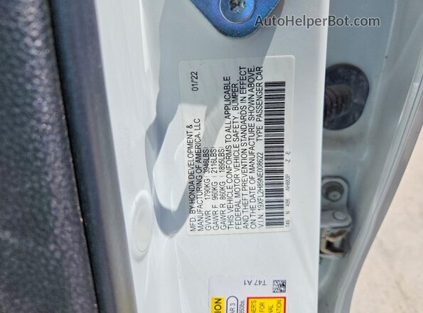 19XFL2H89NE008622 2022 HONDA CIVIC Белый Вид подкапотного пространства