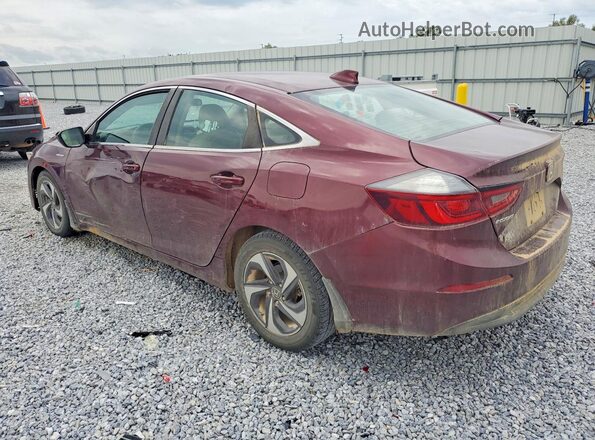 19XZE4F57KE016483 2019 HONDA INSIGHT Maroon უკანა მარცხენა
