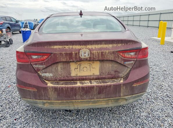 19XZE4F57KE016483 2019 HONDA INSIGHT Maroon უკანა ხედი