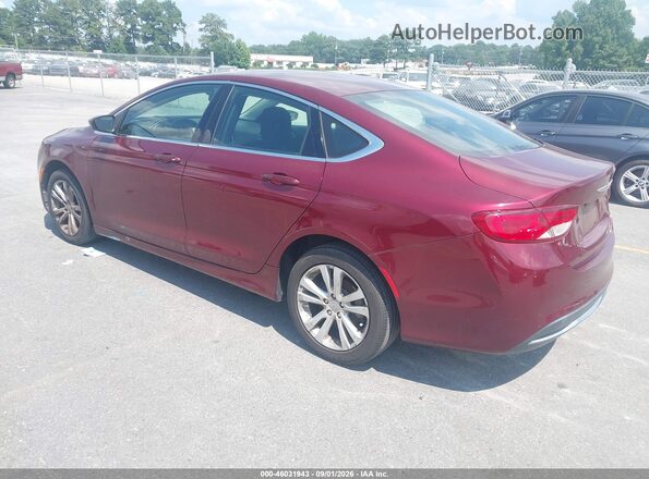 1C3CCCAB1GN166583 2016 CHRYSLER 200 Burgundy Задня ліва чверть