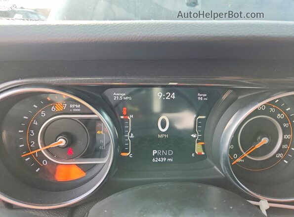 1C4HJXDN7LW123486 2020 JEEP WRANGLER Black Вид щитка приладів