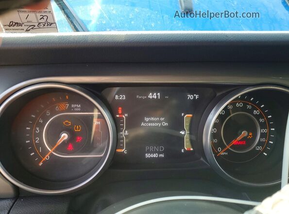 1C4HJXEN2NW247960 2022 JEEP WRANGLER Blue Widok zestawu wskaźników