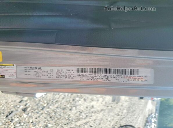 1C4HJXFG3JW149174 2018 JEEP WRANGLER Silver ძრავის განყოფილების ხედი