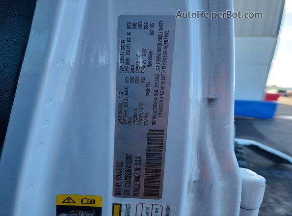 1C4JJXP63NW182897 2022 JEEP WRANGLER White VIN კოდის სტიკერის ხედი