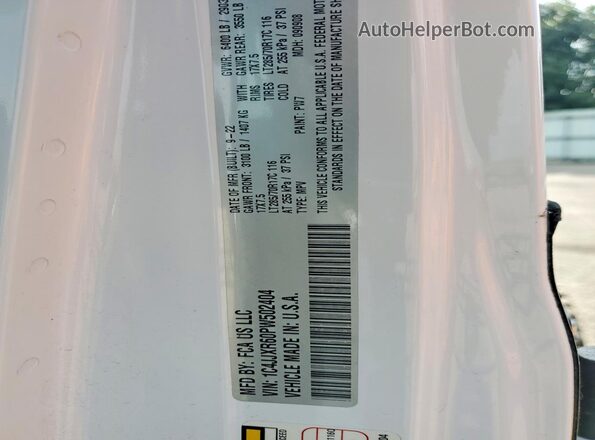 1C4JJXR60PW502404 2023 JEEP WRANGLER Белый Вид наклейки с VIN-кодом