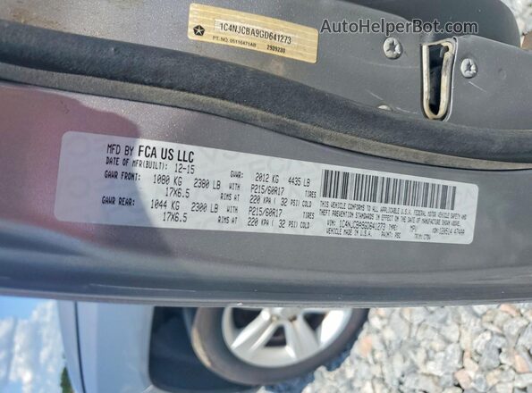 1C4NJCBA9GD641273 2016 JEEP COMPASS Silver Շարժիչի բաժամունքի տեսք