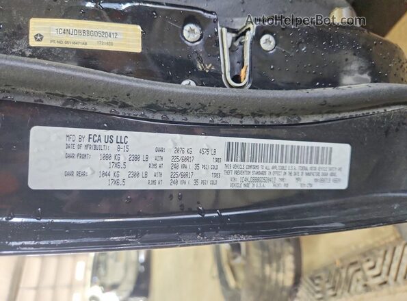 1C4NJDBB8GD520412 2016 JEEP COMPASS Black Widok wnętrza 360 stopni