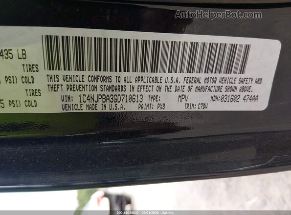 1C4NJPBA3GD710613 2016 JEEP PATRIOT Black Вид підкапотного простору
