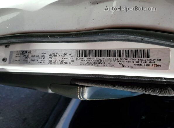 1C4PJLAB4GW342426 2016 JEEP CHEROKEE White Widok komory silnika