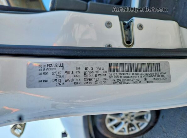 1C4PJLCB9JD615327 2018 JEEP CHEROKEE White Widok naklejki z numerem VIN
