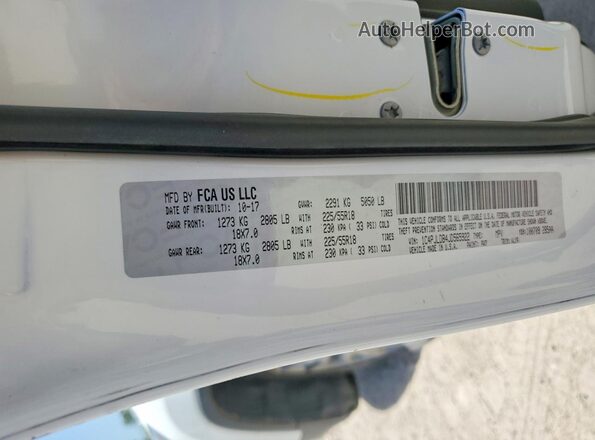1C4PJLDB4JD565922 2018 JEEP CHEROKEE Белый Вид наклейки с VIN-кодом