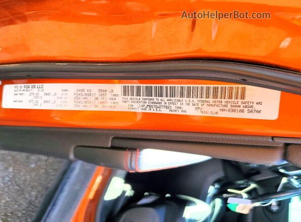 1C4PJMBS7GW277821 2016 JEEP CHEROKEE Orange ძრავის განყოფილების ხედი