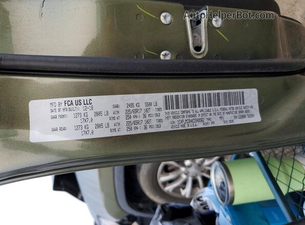 1C4PJMCB4KD349562 2019 JEEP CHEROKEE Green VIN կոդի պիտակի տեսք