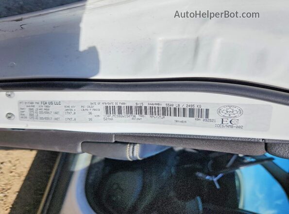 1C4PJMCS8GW150736 2016 JEEP CHEROKEE White VIN կոդի պիտակի տեսք