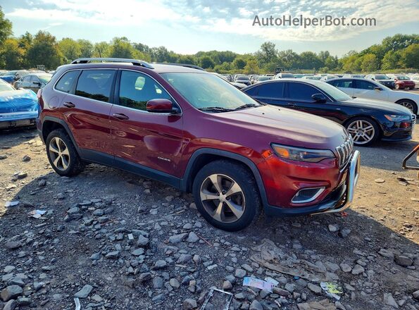 1C4PJMDN1KD142653 2019 JEEP CHEROKEE Бордовый Передняя правая четверть