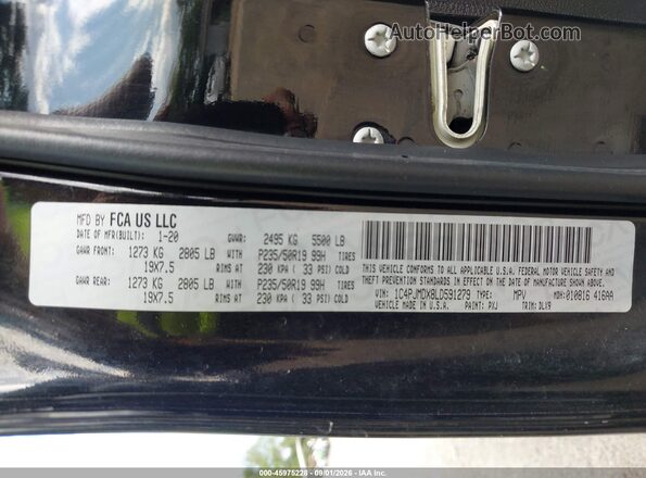 1C4PJMDX8LD591279 2020 JEEP CHEROKEE Black Вид підкапотного простору