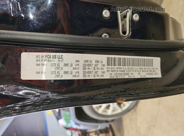 1C4PJMLBXJD520992 2018 JEEP CHEROKEE Black VIN კოდის სტიკერის ხედი